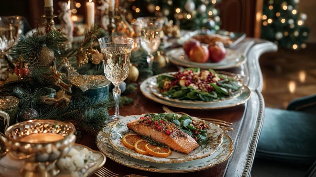 Holiday glow menu featuring festive, nutrient-rich foods that support radiant skin, cellular renewal, and natural beauty from within.