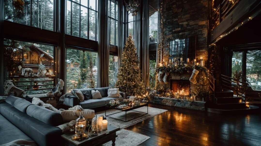 Christmas home featuring festive feeling, soul,body and mind harmony, giving place to the mosts glowing Christmas menu