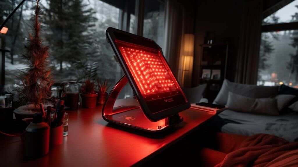 Red light therapy device illustrating the power of soft red light in skin rejuvenation and cellular regeneration